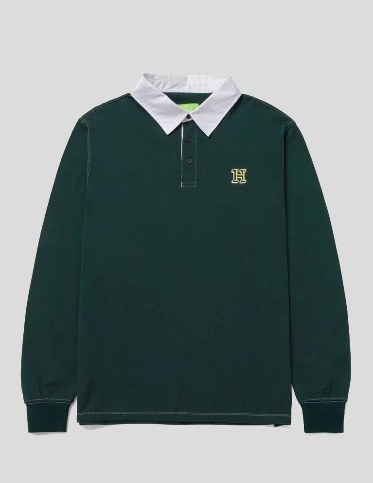 T-shirt HUF longden ls polo forest green